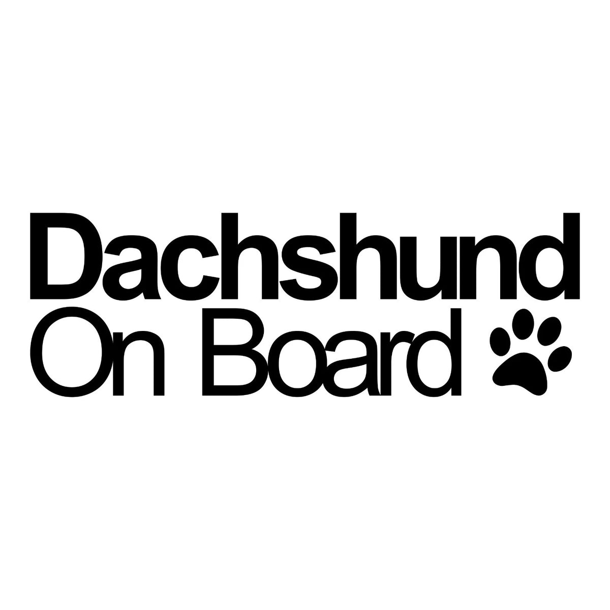 Dachshund On Board vinyl car sticker design on a clean white background.