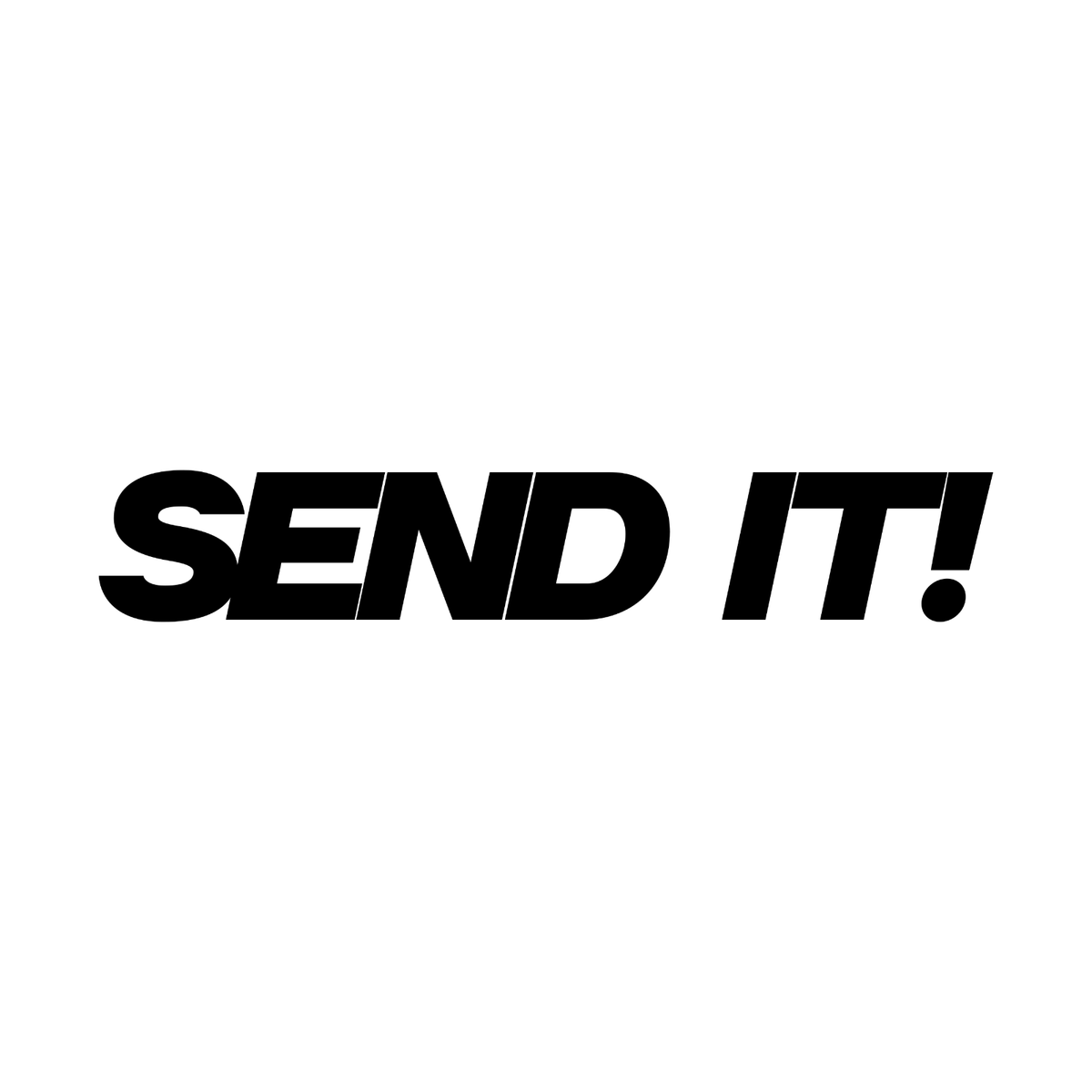 Send It Bold Italic decal design shown in black on a plain white background.