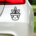 Smiling Succulent Pot vinyl sticker — design and example vehicle placement 1.