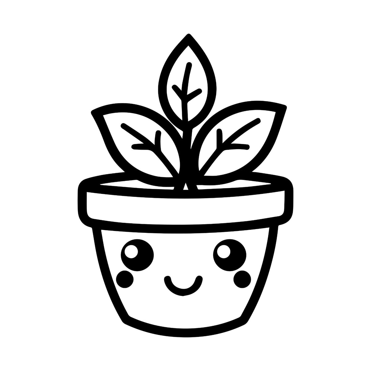 Smiling Succulent Pot vinyl sticker — design and example vehicle placement 6.