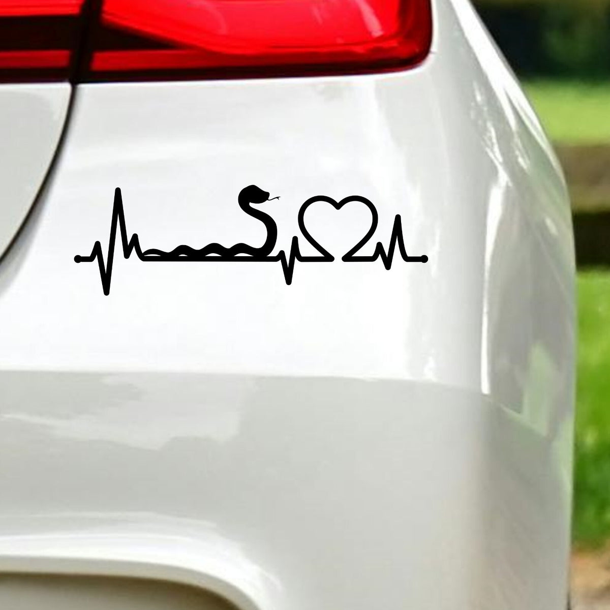 Snake Heartbeat Car Sticker in the design shown.