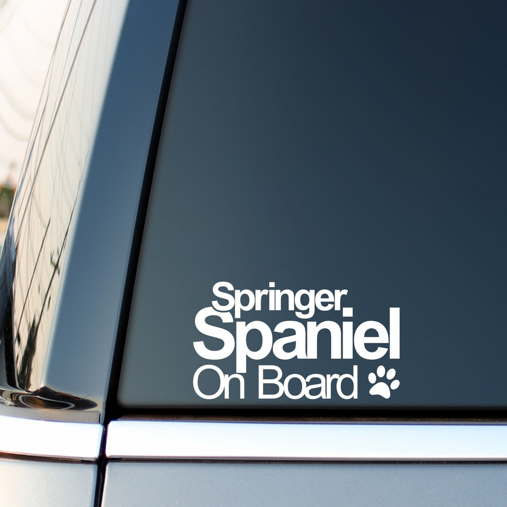 Springer Spaniel On Board Car Sticker in the design shown.