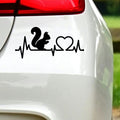 Squirrel Heartbeat Car Sticker in the design shown.