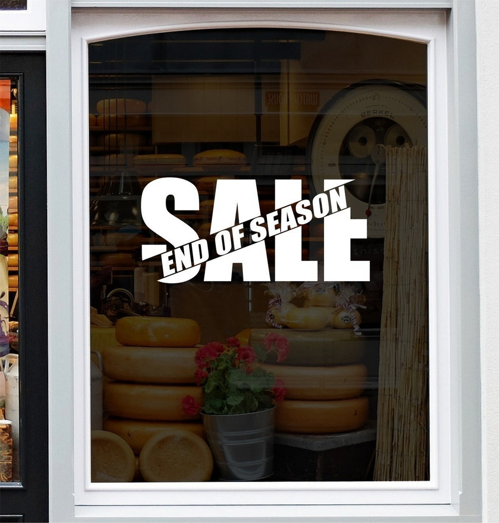 End of Season Sale Window Sticker design on a white background