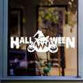 Halloween Pumpkin Parade Window Sticker shown on a shop window