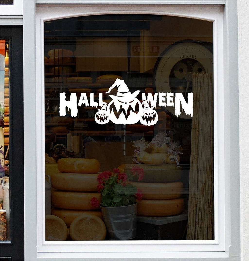 Halloween Pumpkin Parade Window Sticker design on a white background