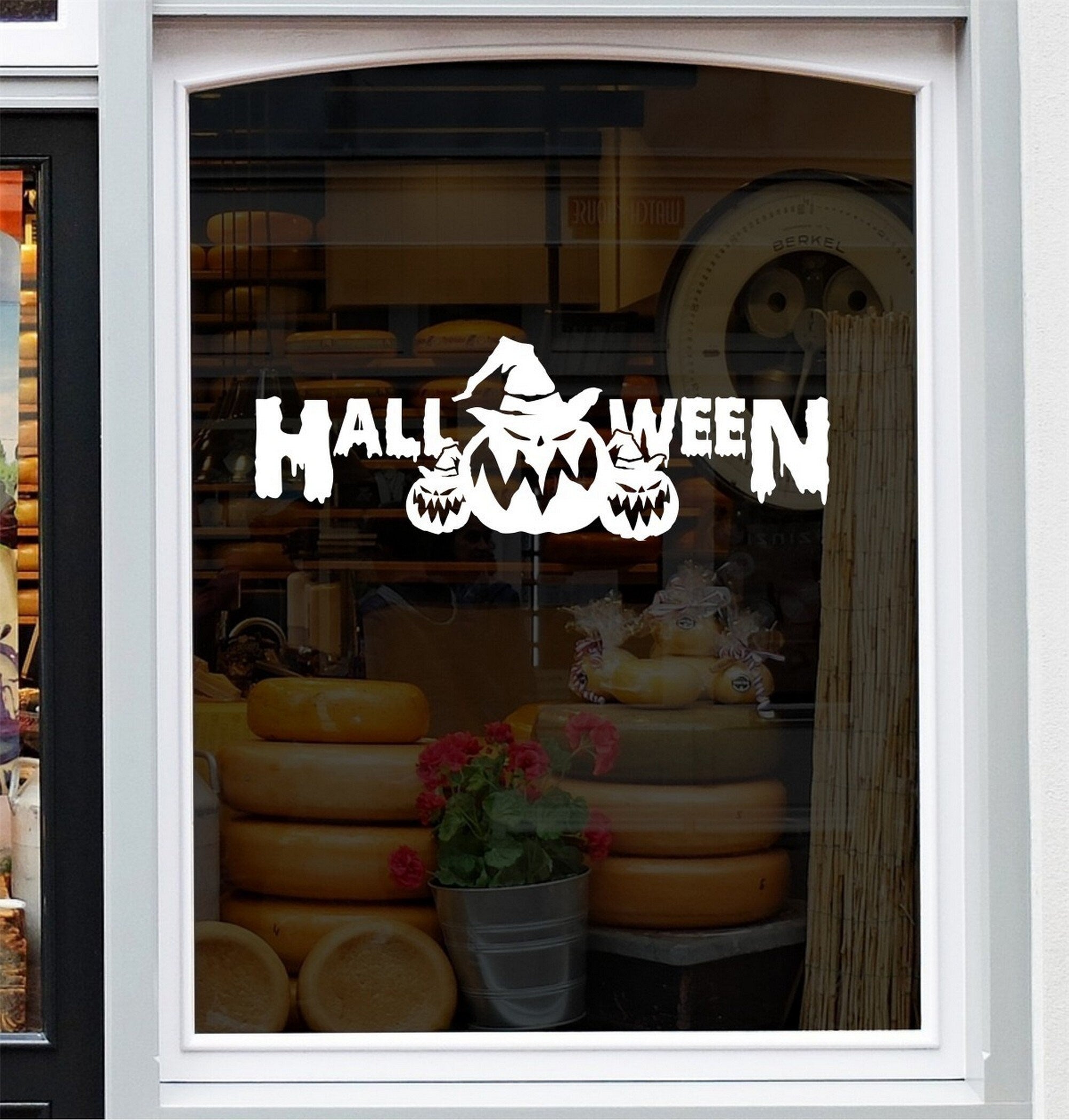 Halloween Pumpkin Parade Window Sticker design on a white background
