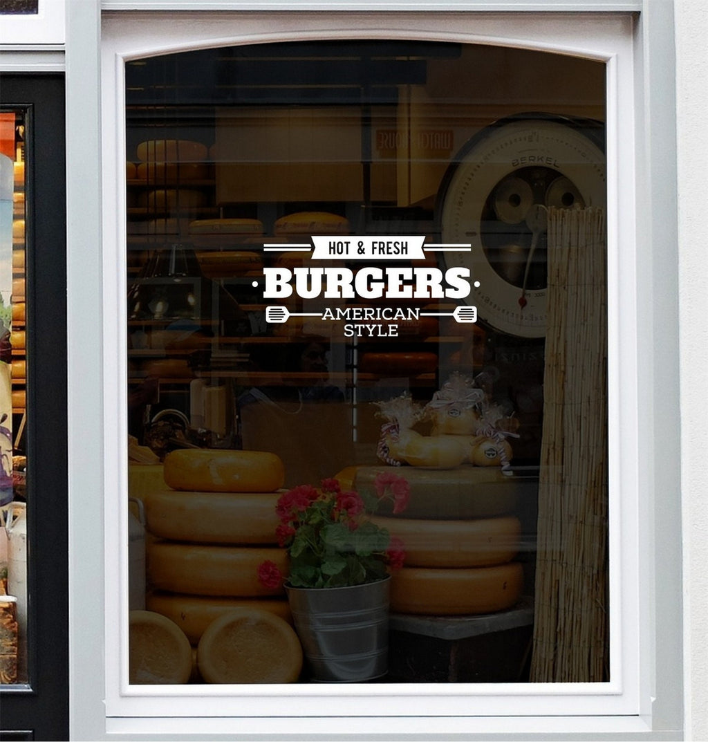 Hot & Fresh Burgers Window Sticker product image 3