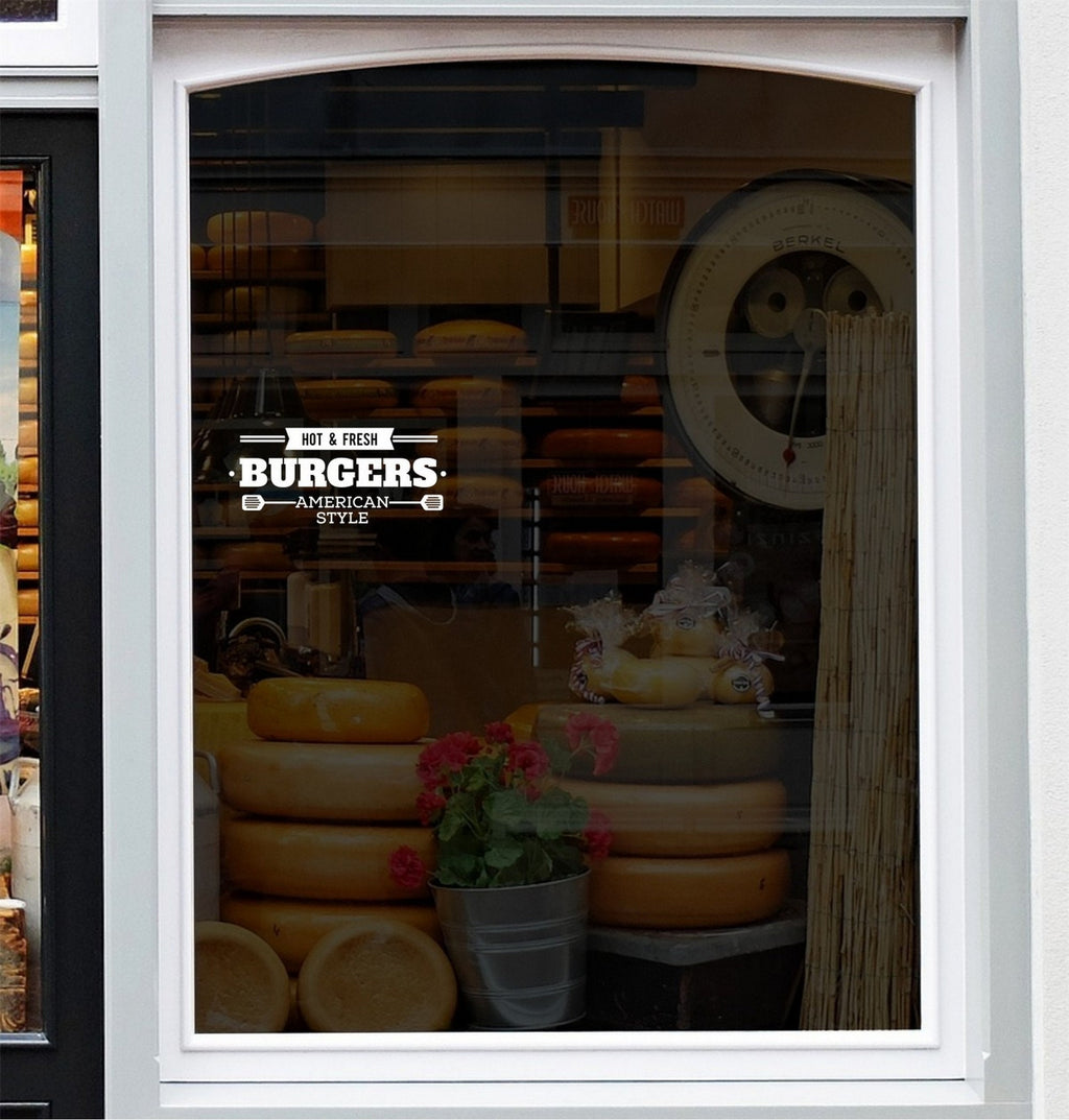 Hot & Fresh Burgers Window Sticker product image 4