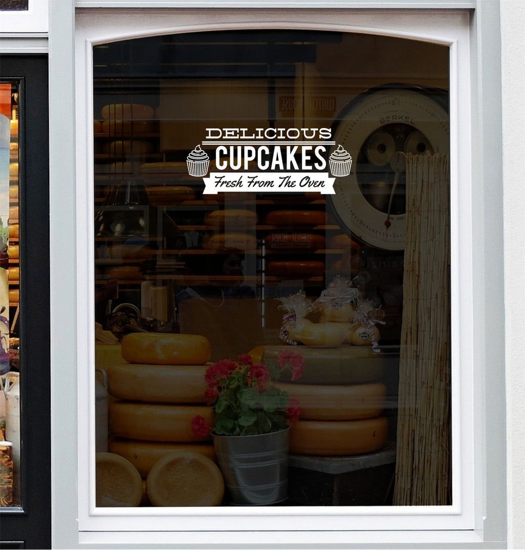 Delicious Cupcakes Bakery Window Sticker example 3