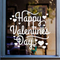 Happy Valentine’s Day Heart Window Sticker shown on a shop window