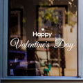 Happy Valentine’s Day Script Window Sticker shown on a shop window