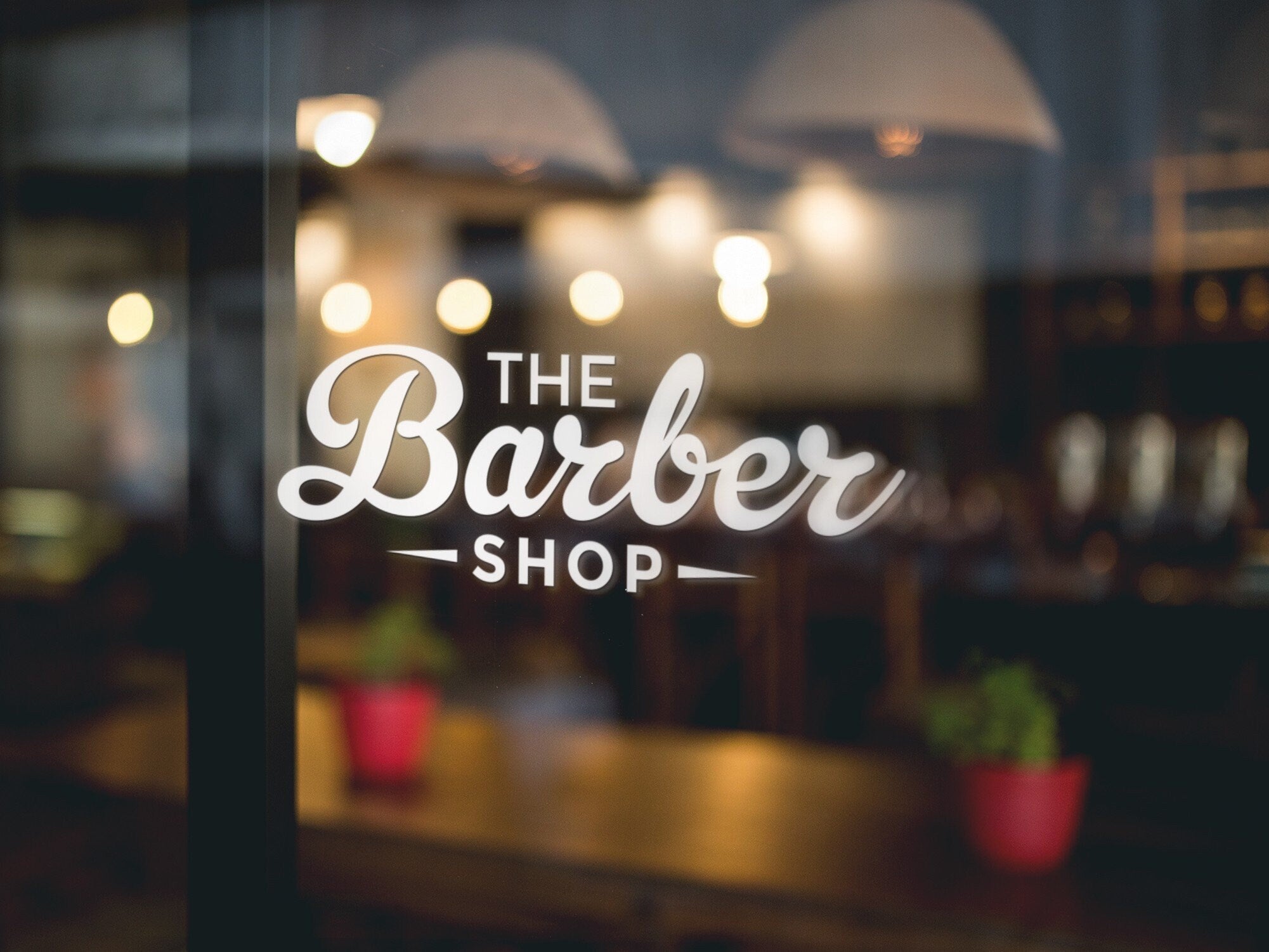 Barber Shop Window Sticker – Classic Lettering example 3