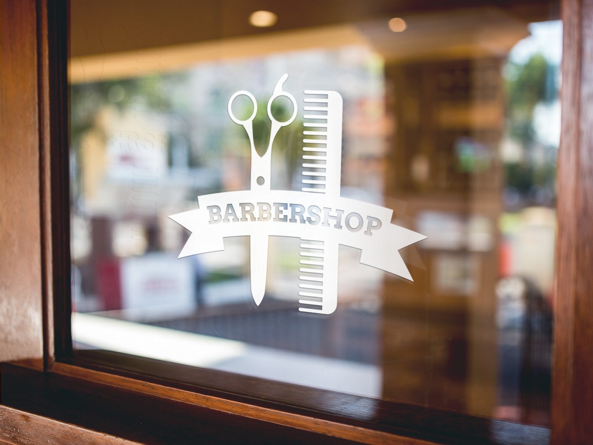 Traditional Barber Shop Window Sticker example 3