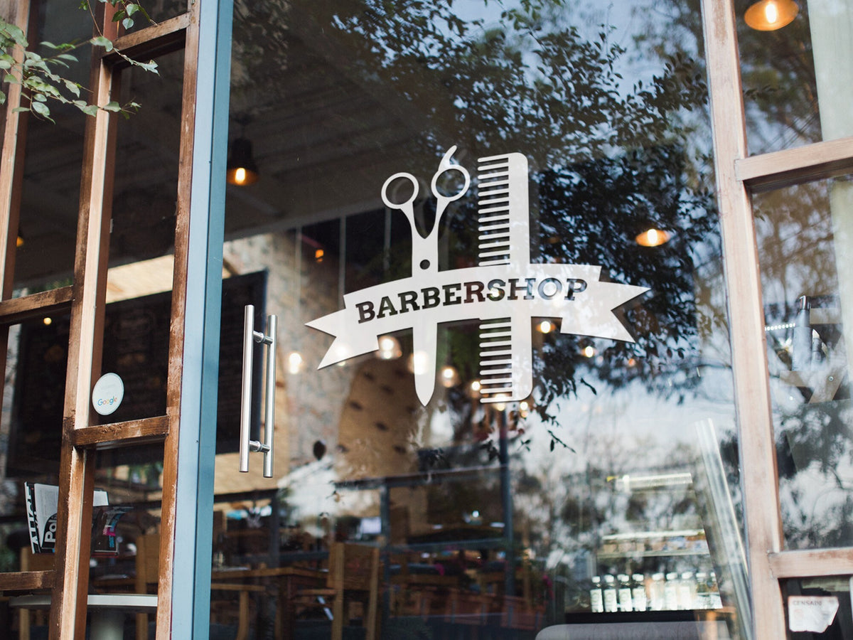 Traditional Barber Shop Window Sticker example 5
