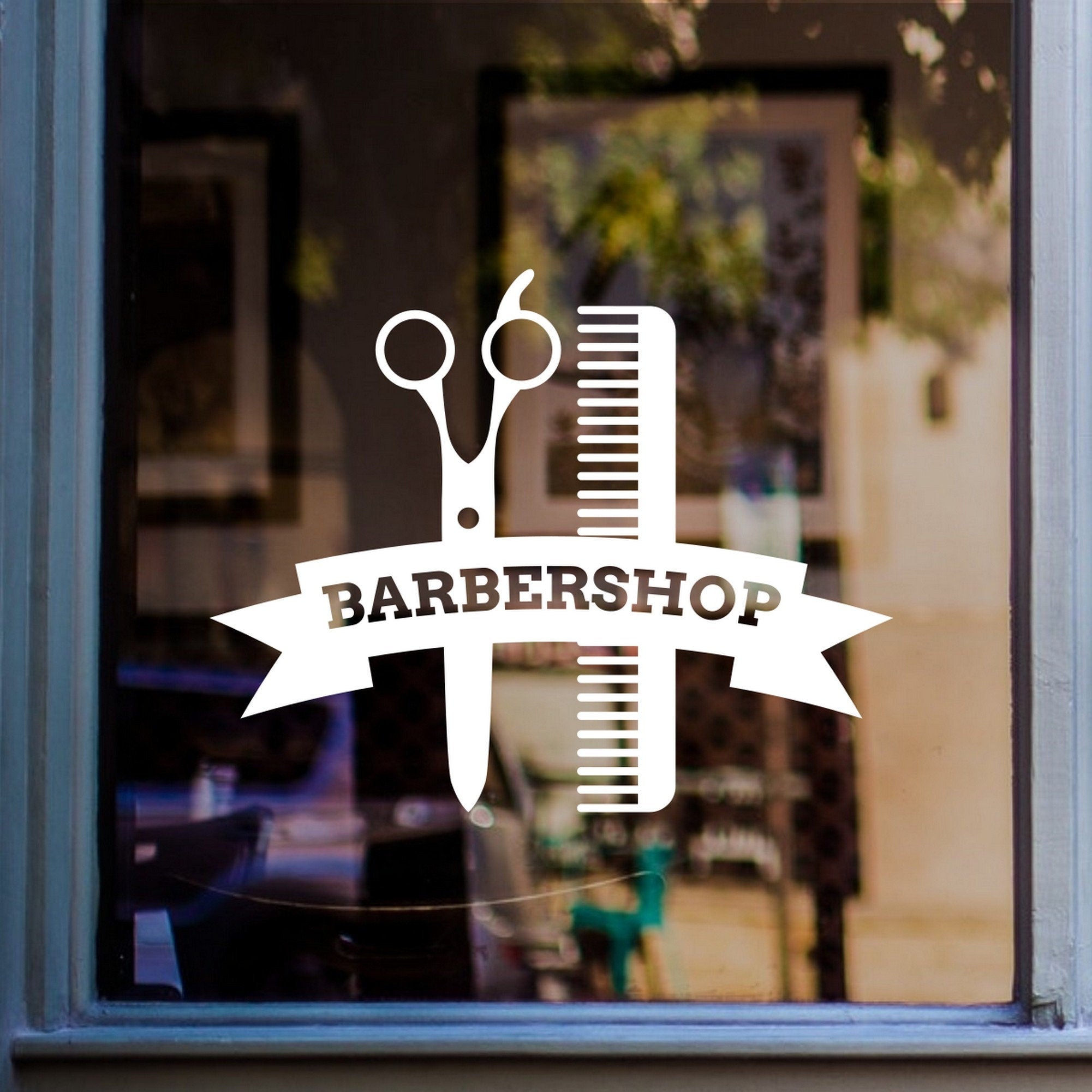 Traditional Barber Shop Window Sticker example 6