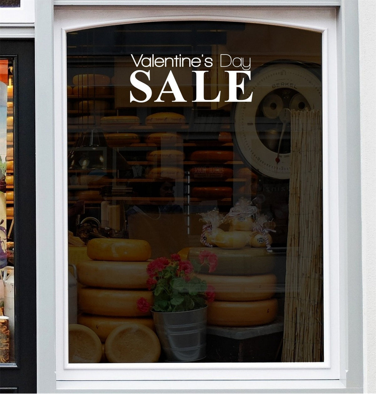 Valentine’s Day Sale Shop Window Sticker design on a white background