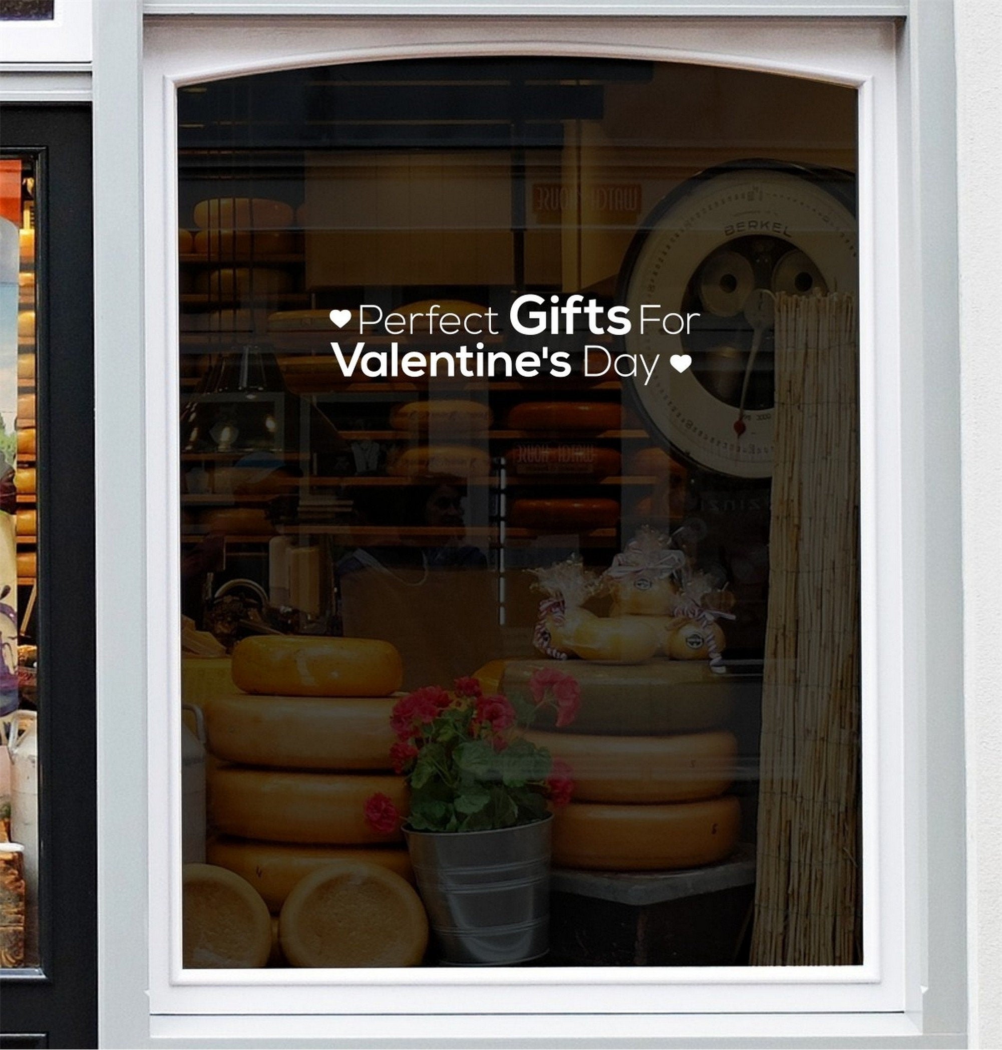 Perfect Gifts for Valentine’s Day Window Sticker design on a white background