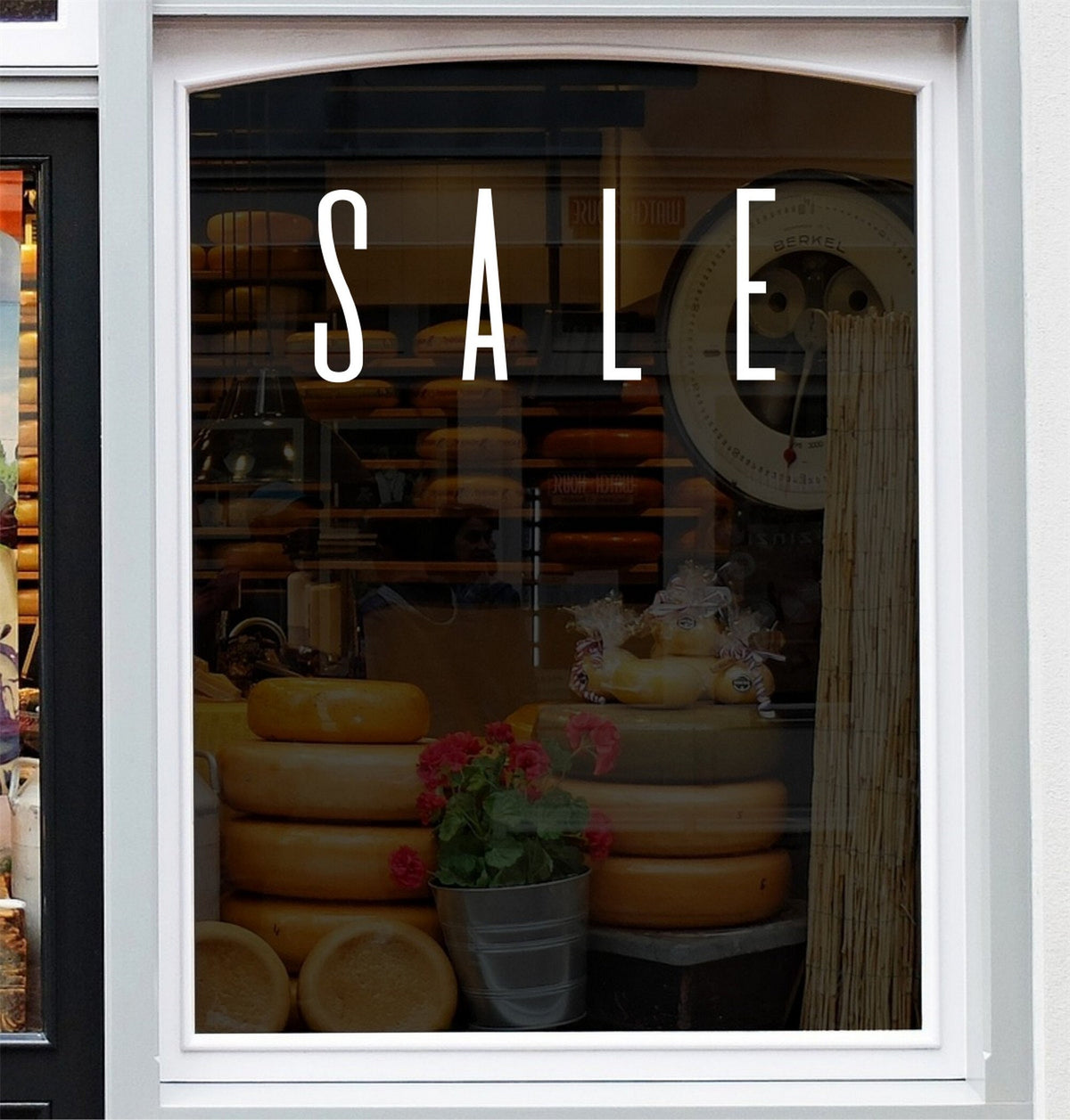 Sale Shop Window Sticker design on a white background
