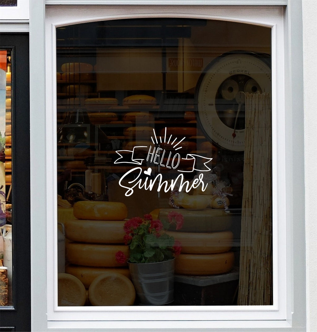 Hello Summer Window Sticker – Seasonal Display example 3