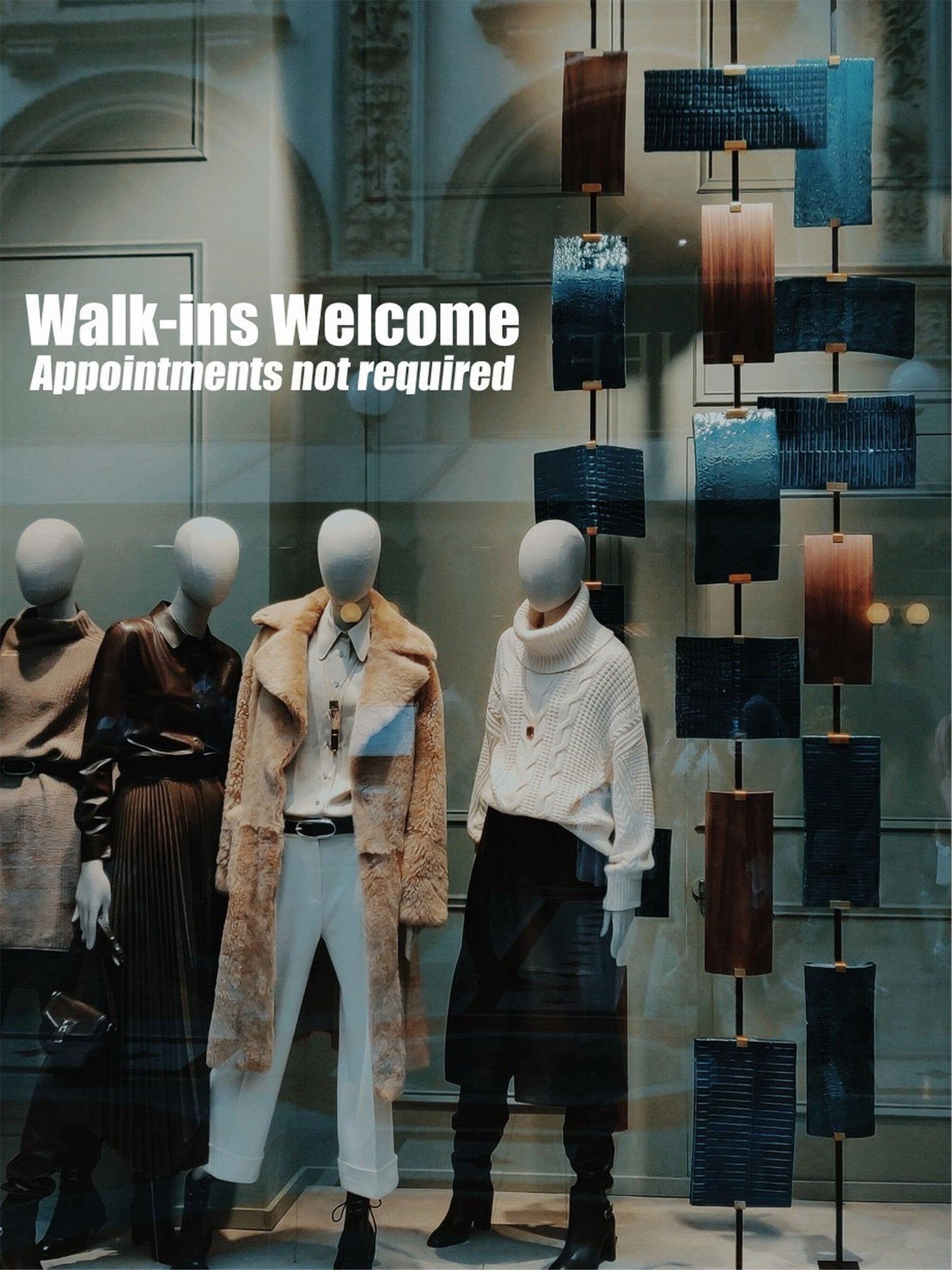 Walk-Ins Welcome Window Sticker design on a white background