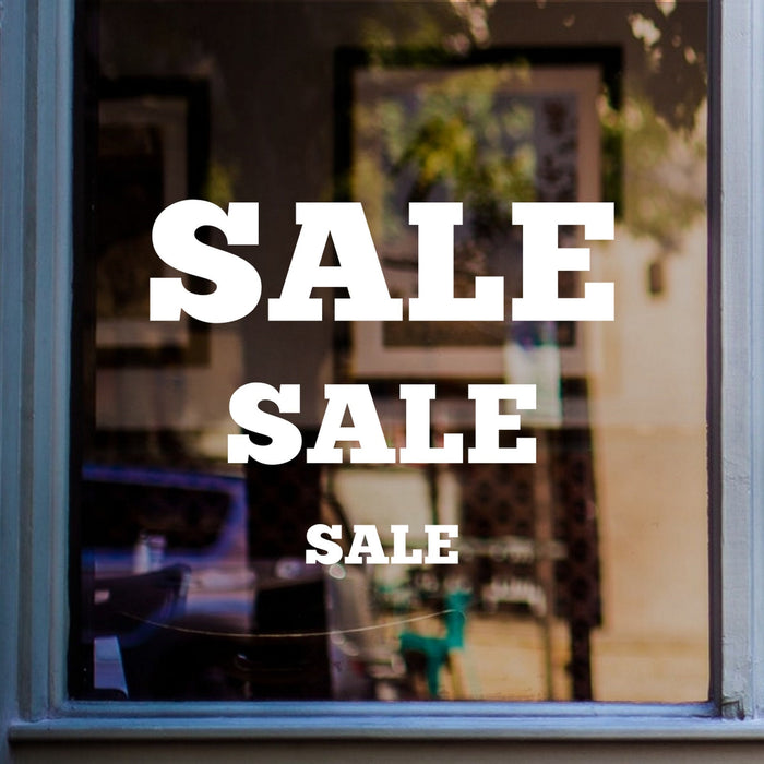 Bold Sale Shop Window Sticker displayed on a shop window