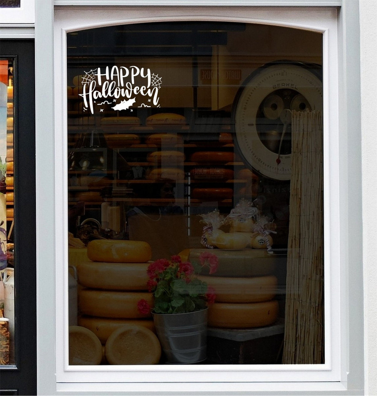 Happy Halloween Cobweb & Bats Window Sticker product image 3