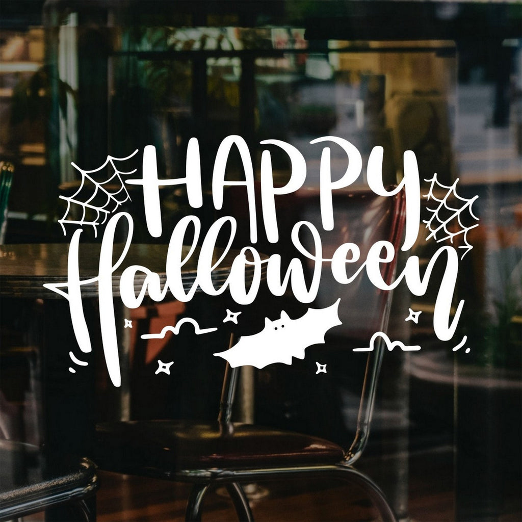 Happy Halloween Cobweb & Bats Window Sticker product image 4