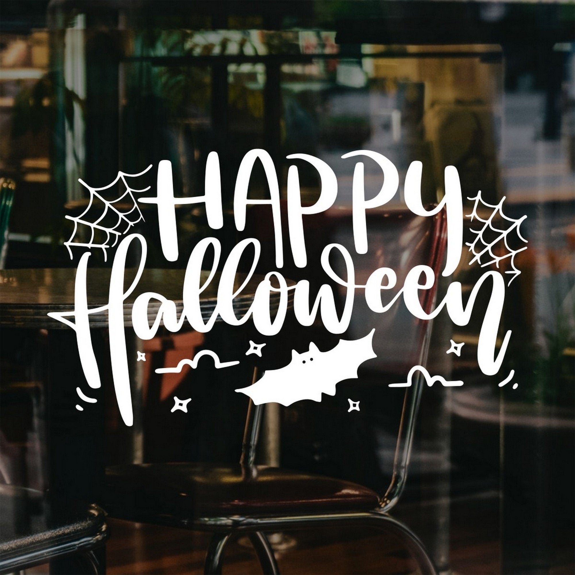 Happy Halloween Cobweb & Bats Window Sticker product image 4