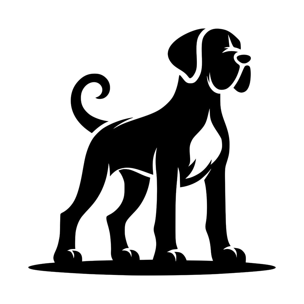 Standing Great Dane vinyl sticker — design shown in black on white.