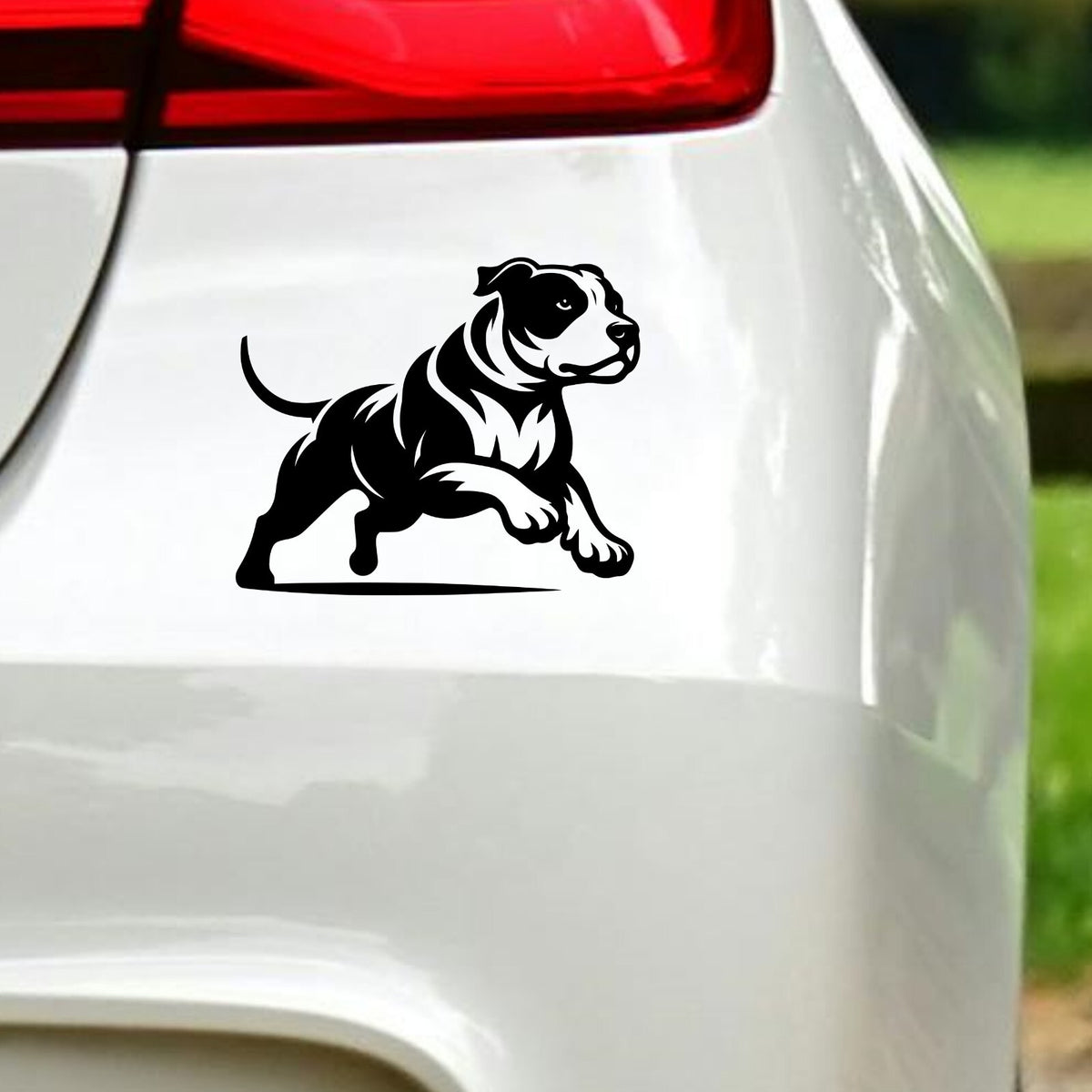 Standing Pitbull Car Sticker in the design shown.