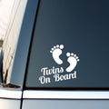 Twins On Board Footprints Car decal — example vehicle placement 1.