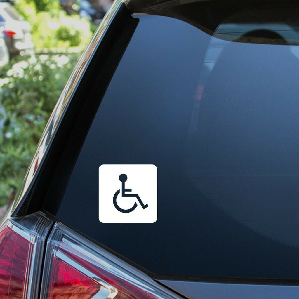 Wheelchair Symbol Car Sticker — example vehicle placement 1.