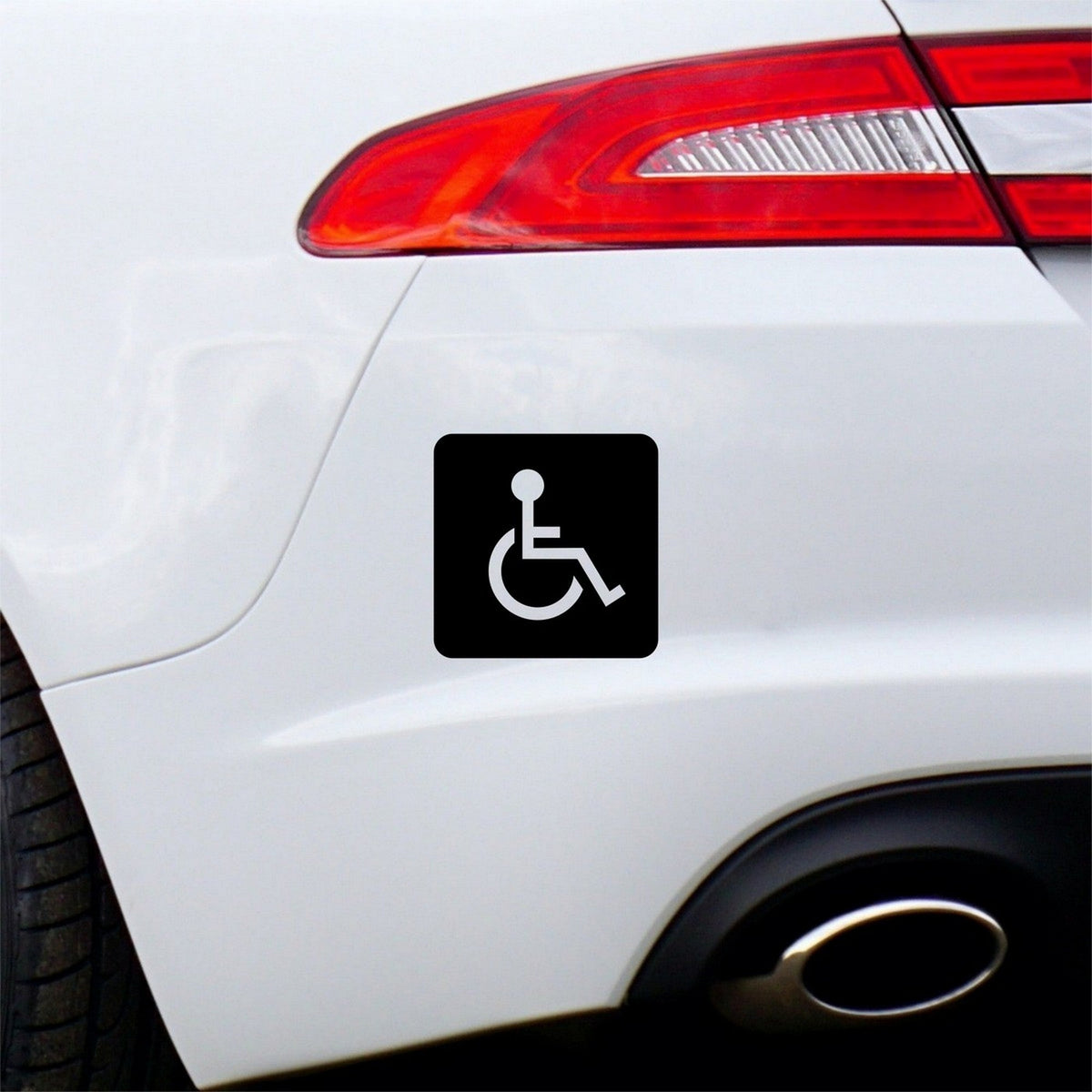 Wheelchair Symbol Car Sticker — example vehicle placement 3.