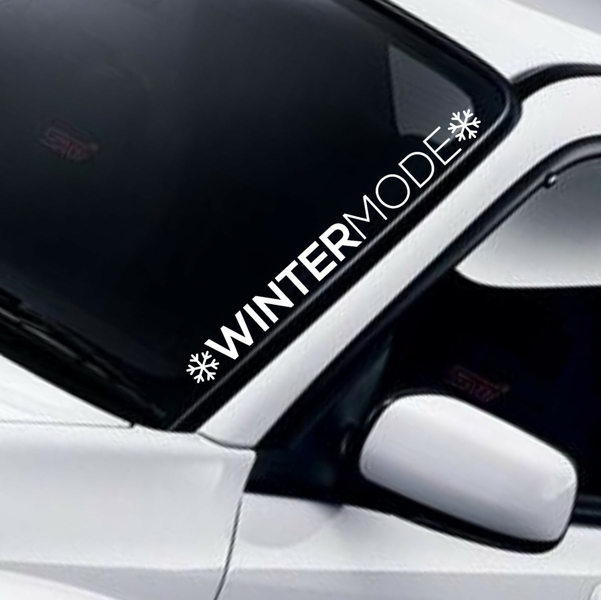 Winter Mode Windscreen decal — example vehicle placement 1.