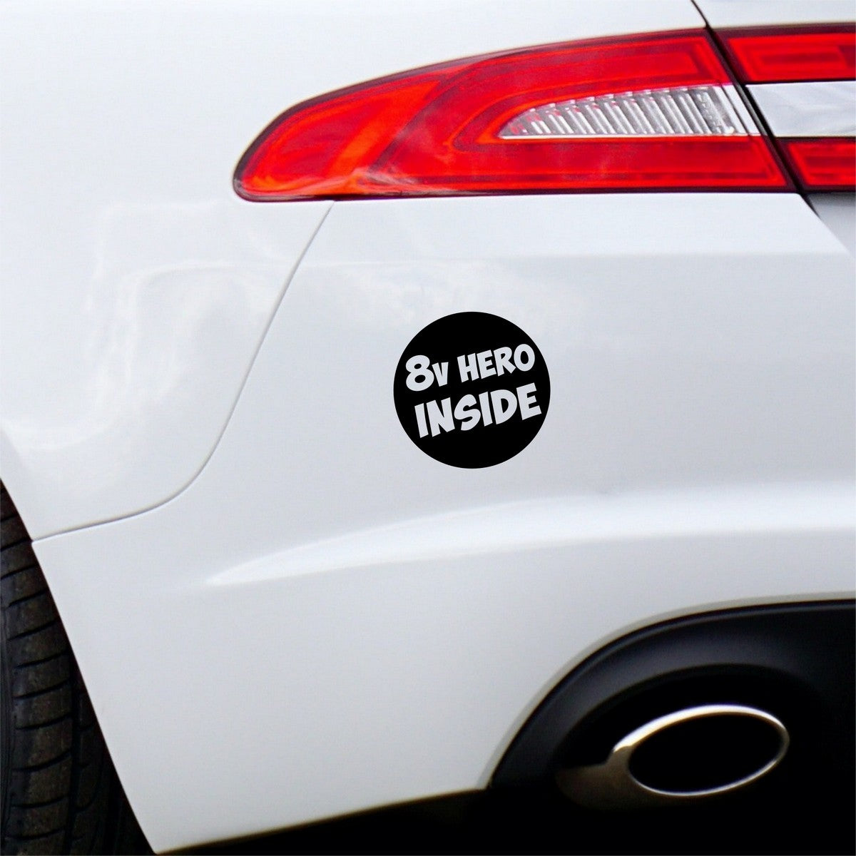 8v Hero Inside Car Sticker
