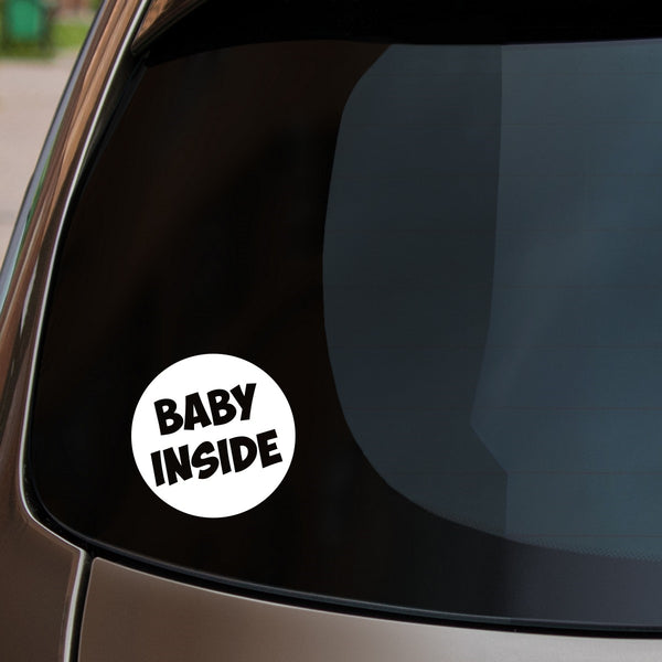 Baby Inside Car Sticker Fitted On Rear Window