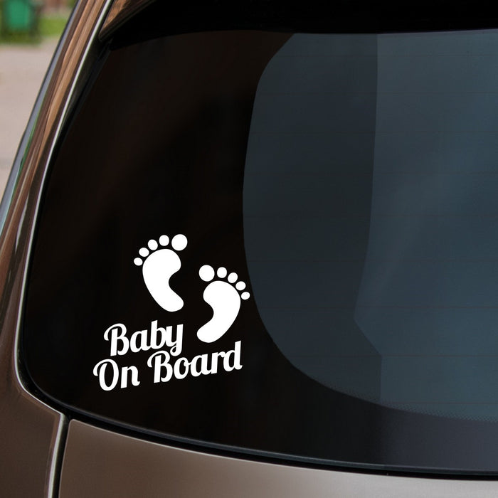 Baby On Board Feet Car Sticker Fitted On Rear Window