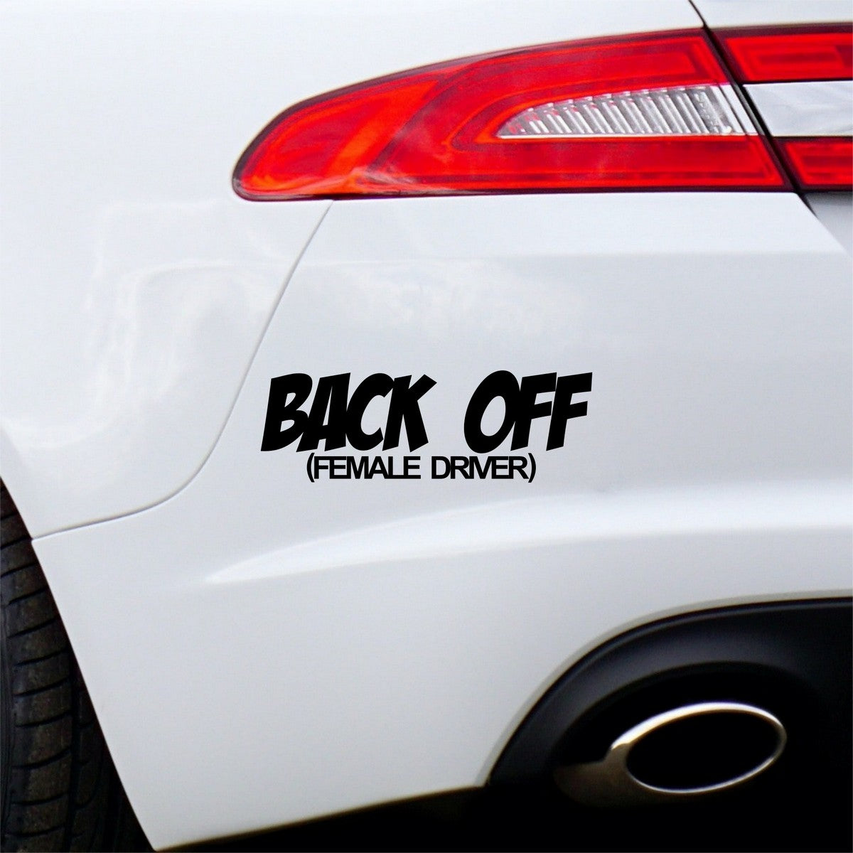Back Off Female Driver Car Sticker