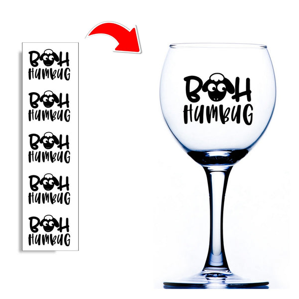 Bah Humbug Wine Glass Stickers