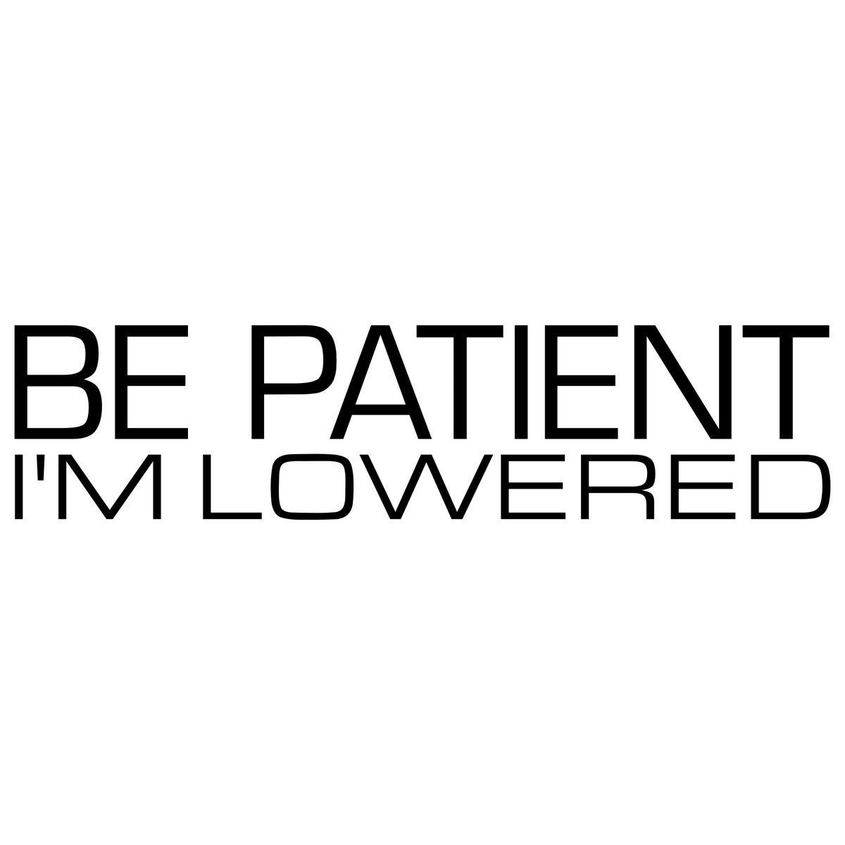 Be Patient I'm Lowered Car Sticker Decal