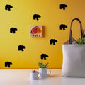 Bear wall stickers arranged as a room display