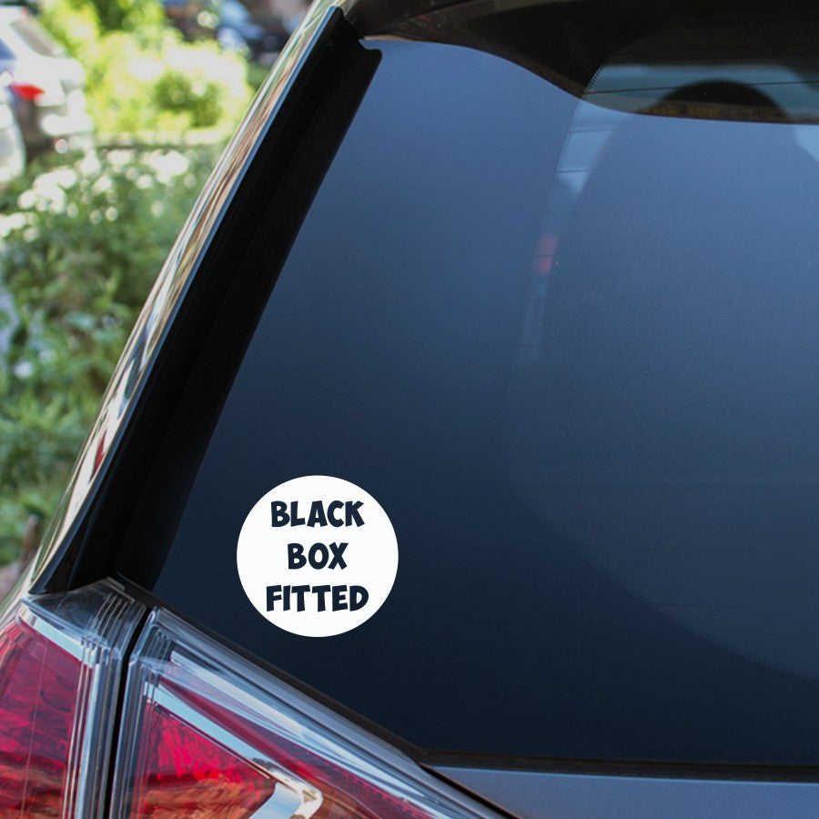 Black box fitted car window sticker