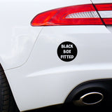 Black box fitted car bumper sticker