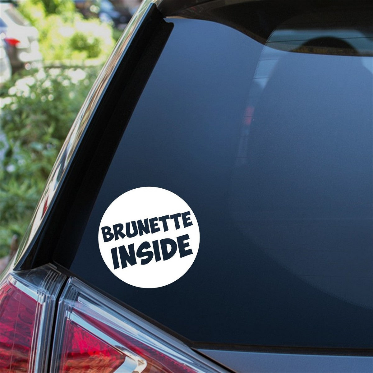 Brunette Inside Car Sticker Decal