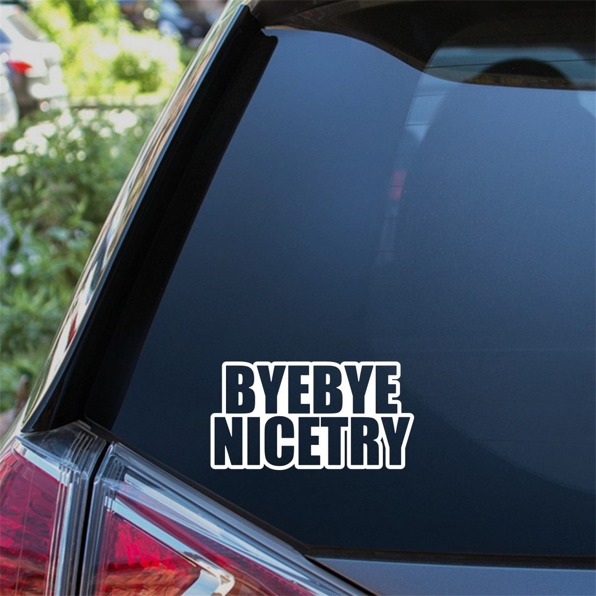 BYE BYE Nice Try Car Sticker