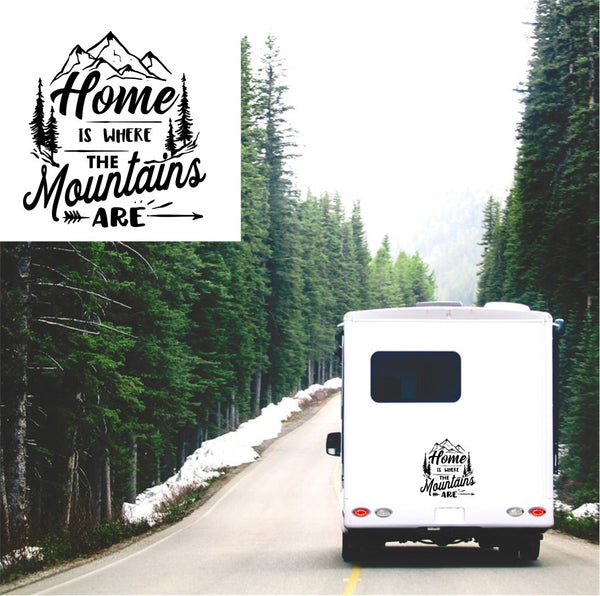 Home Is Where The Mountains Are Caravan Sticker
