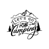 Let's Go Camping Caravan Decal