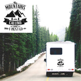The Mountains Are Calling And I Must Go Caravan Sticker