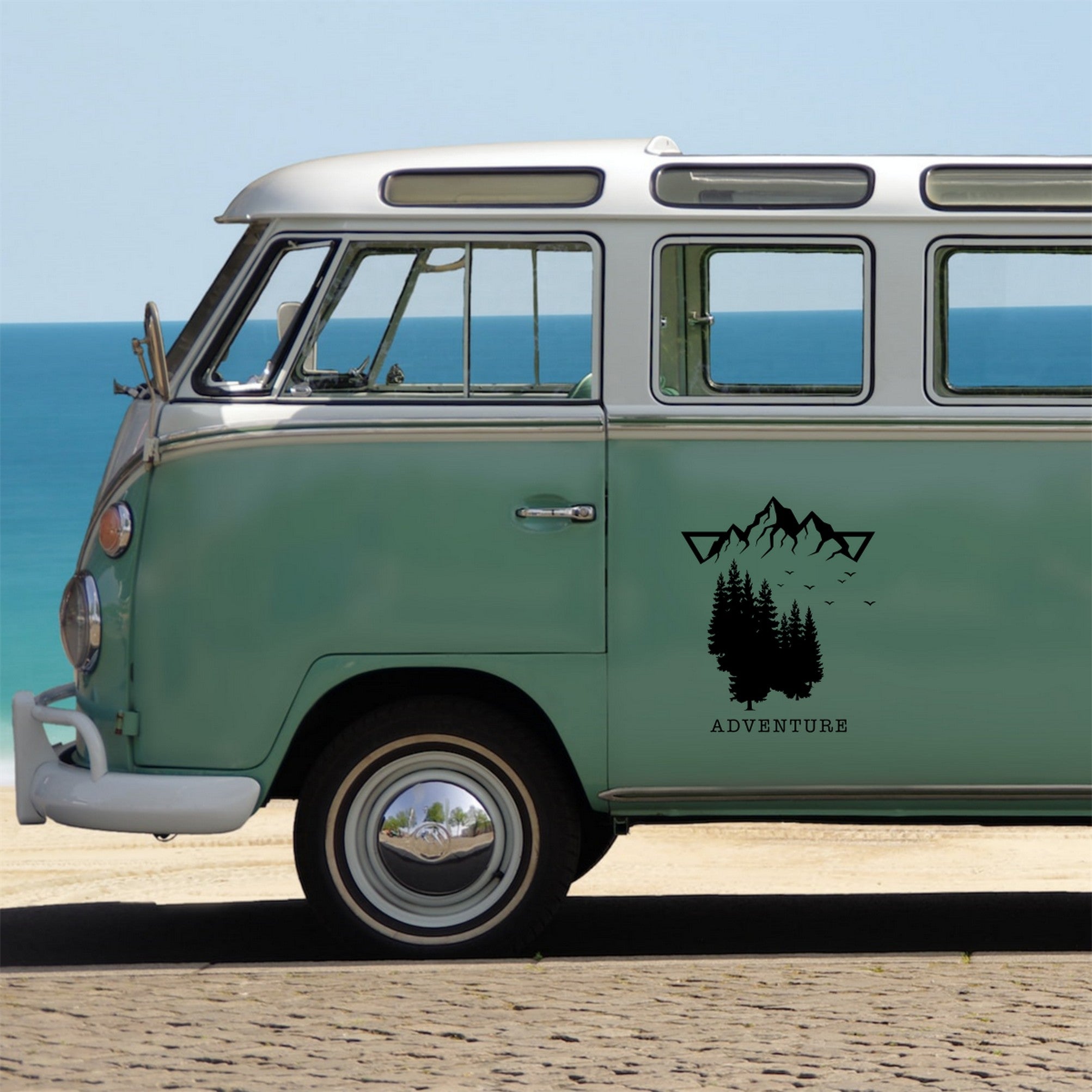 Adventure Forest Mountain Large Camper Van Caravan Sticker